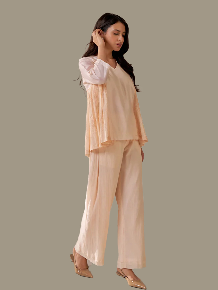 Peach Panelled Co-ord Set