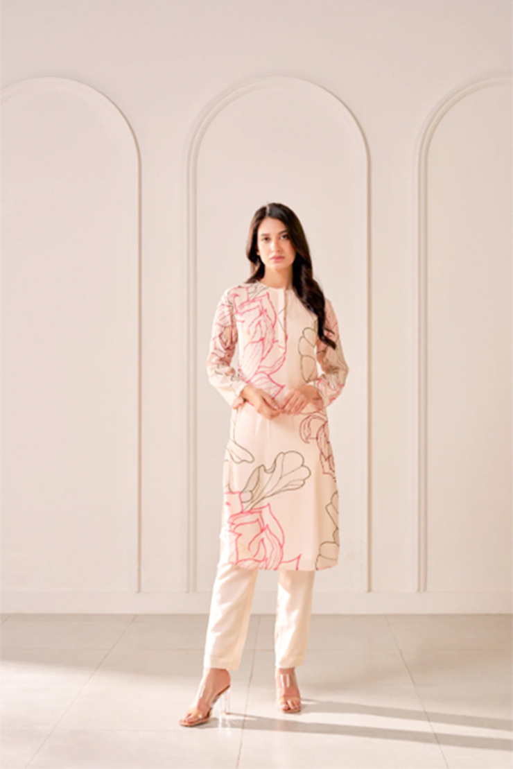 Pink Lotus Kurta Co-ord Set