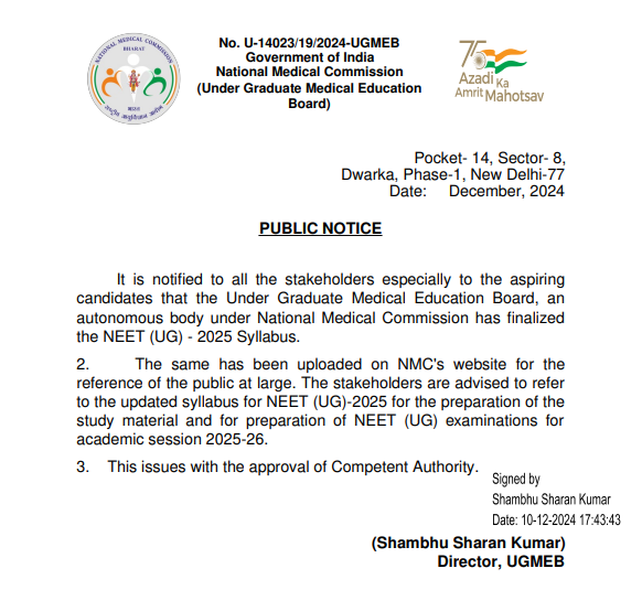 Neet Ug Syllabus Released By Nmc Official Notice And Key Details Herzindagi