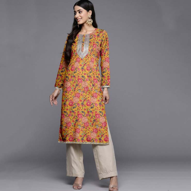 Floral Printed Patchwork Velvet Suit Design