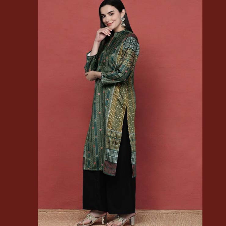 Striped Printed Gotta Patti Velvet Suit Design