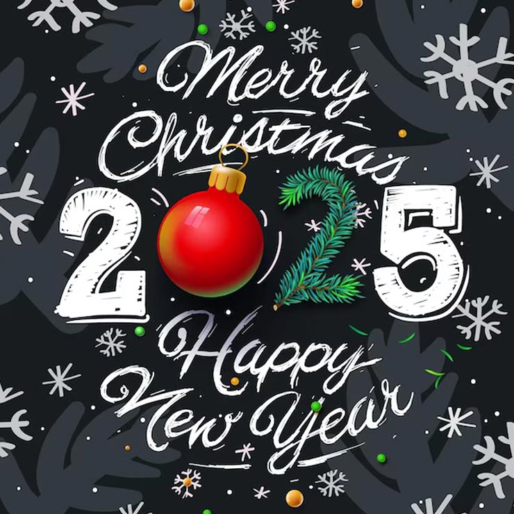 Merry Christmas 2024 And Happy New Year 2025 Image