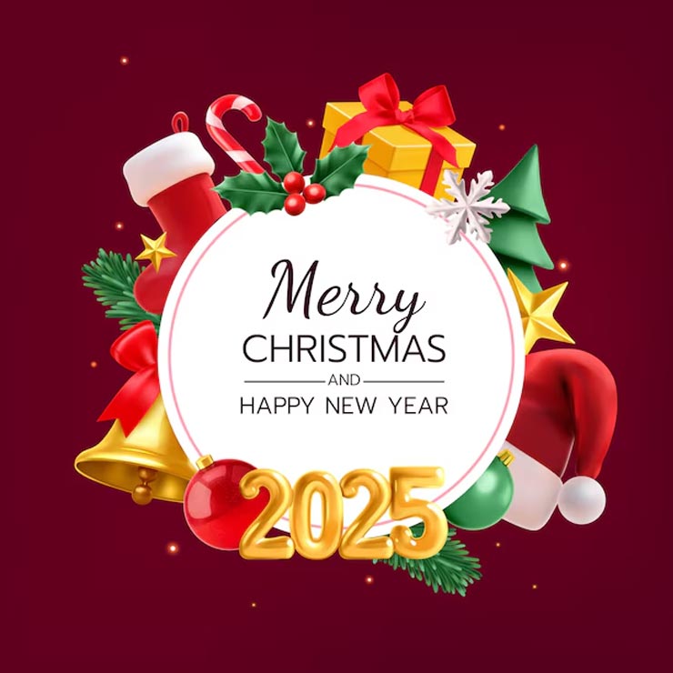Merry Christmas 2024 And Happy New Year 2025 picutres
