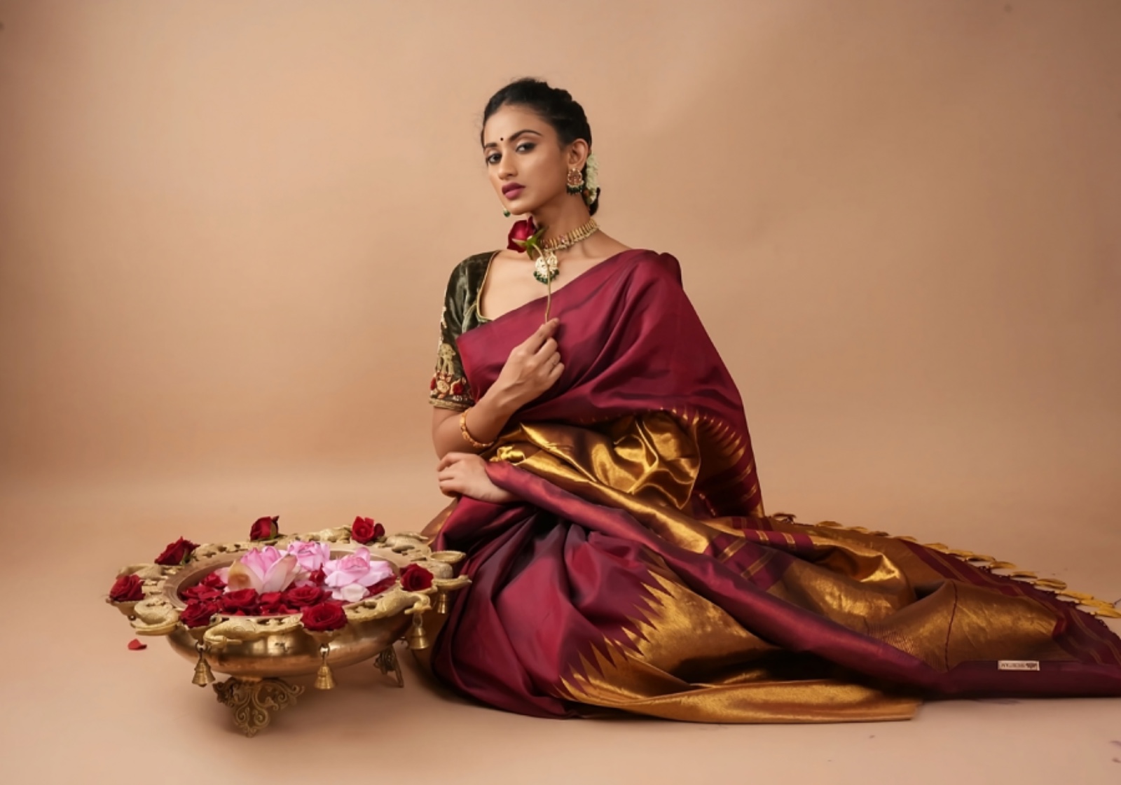 Kanjivaram Pure Silk Saree In Maroon