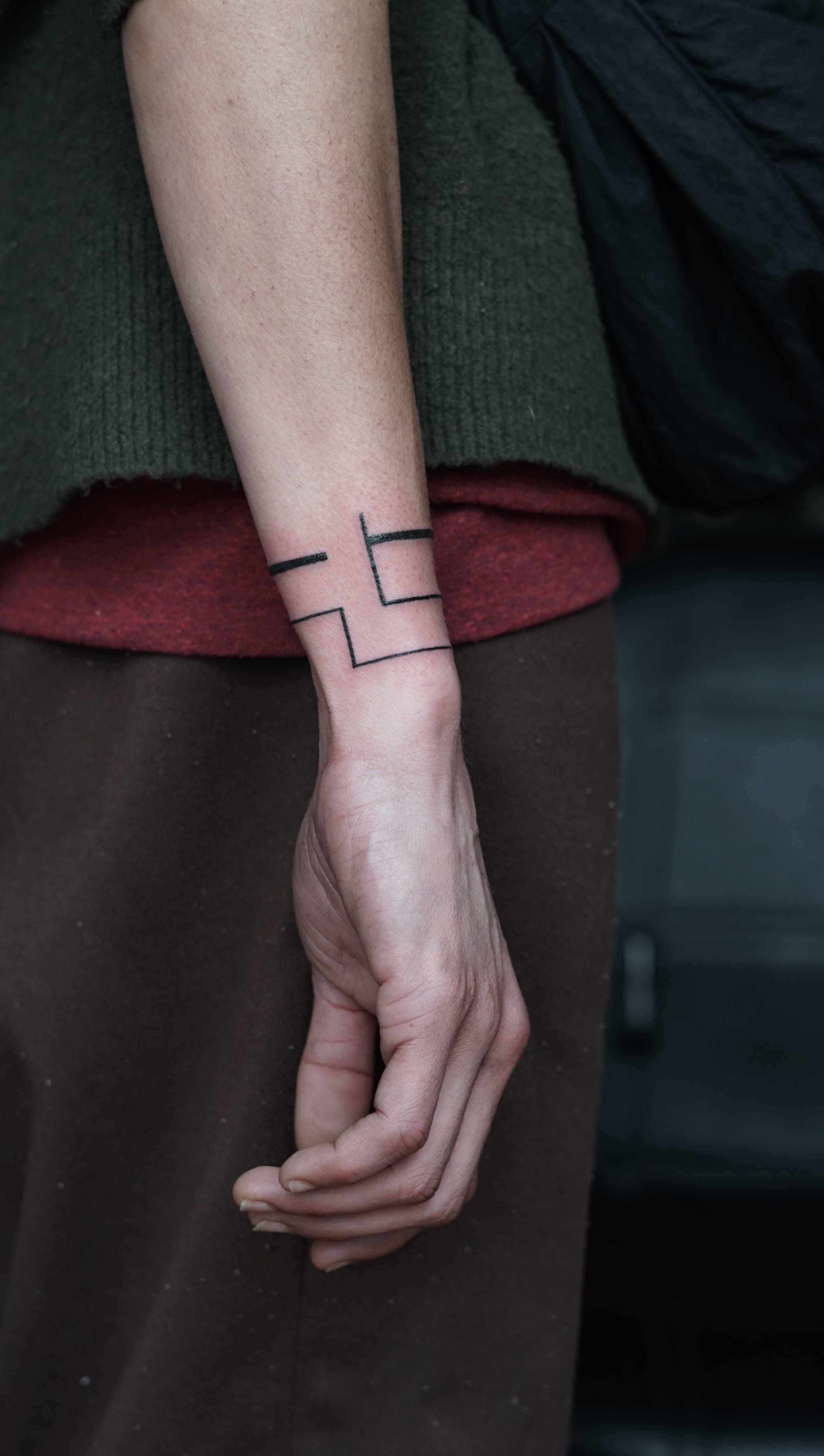 Minimal Line Art Band Tattoo Design