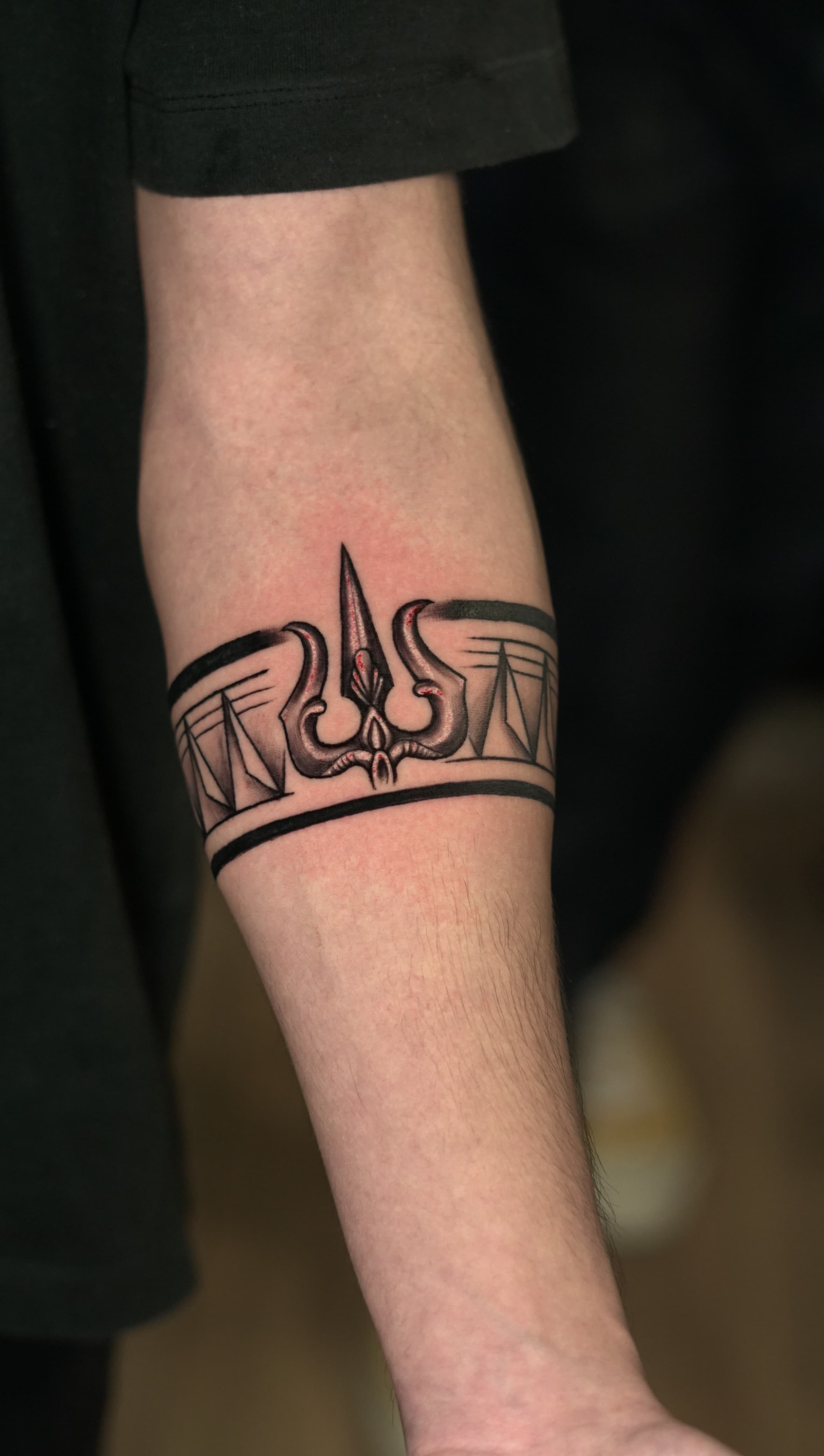 Trident Band Tattoo Design