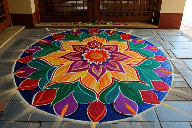 Large Colourful Rangoli Design