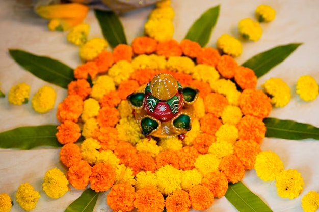 Mango Leaves Rangoli Design