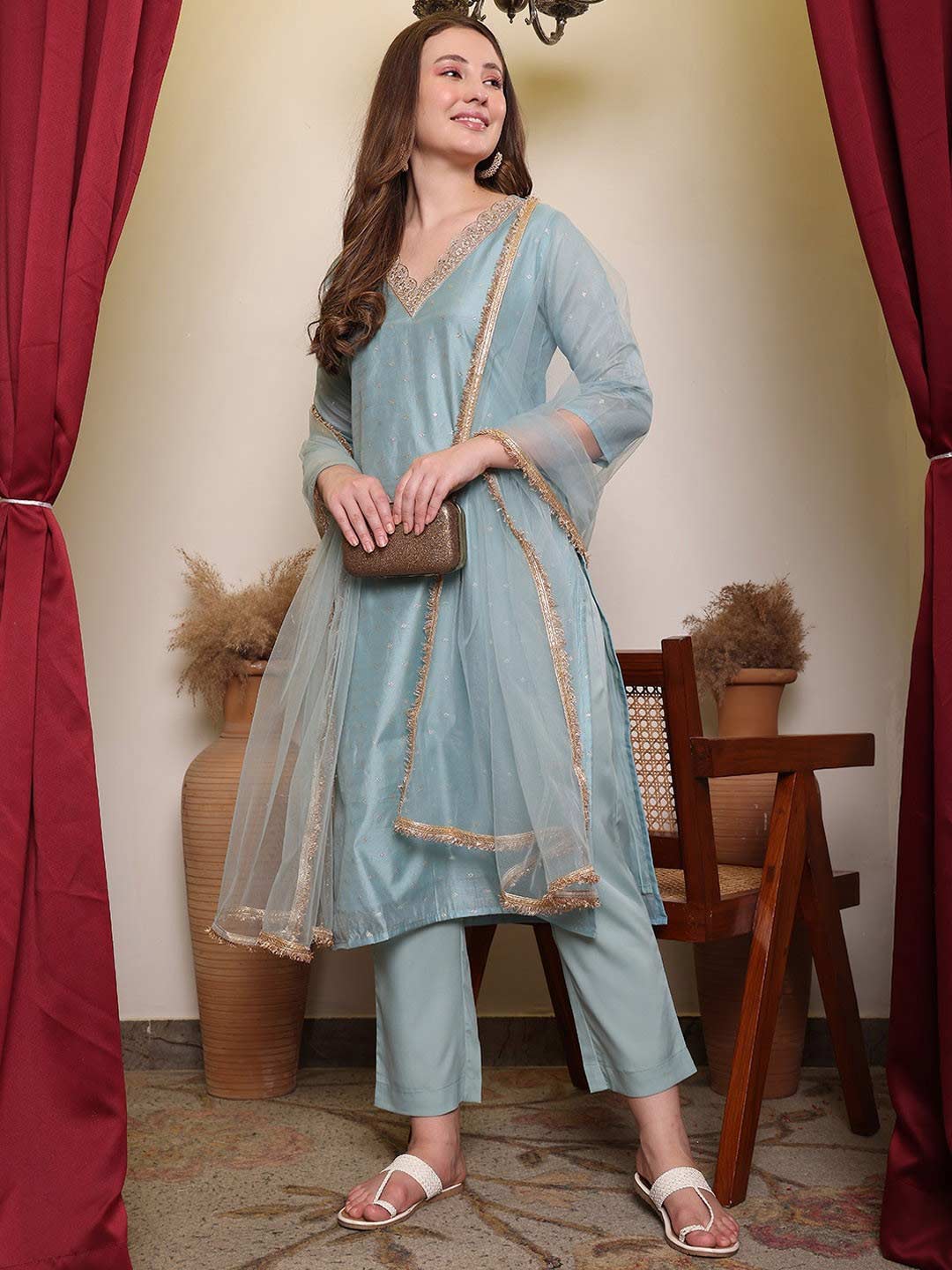 Pastel Chanderi Suit