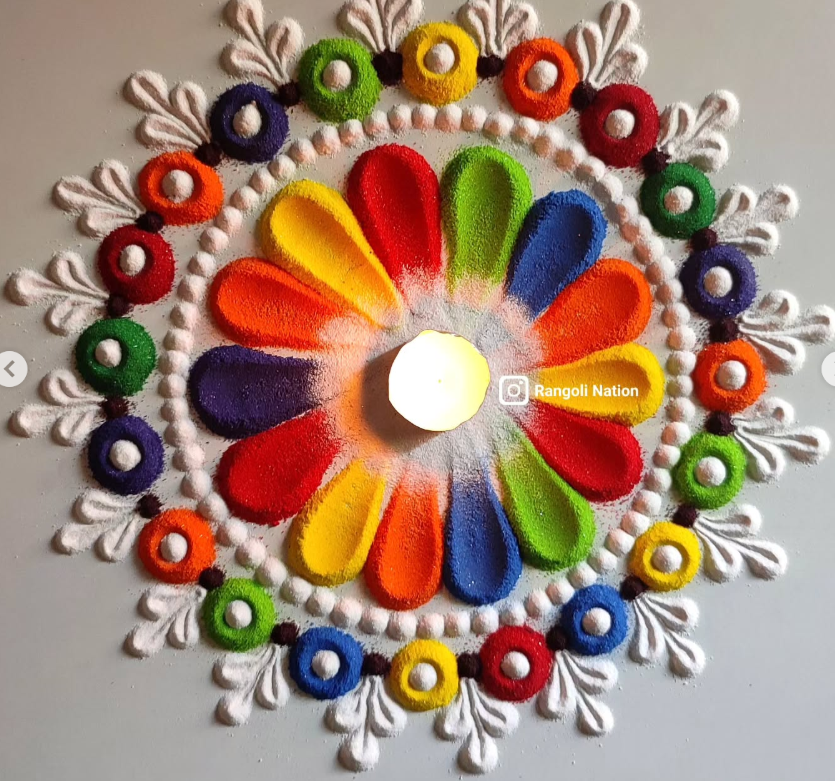 Pastels Multicolour Pongal Rangoli Design
