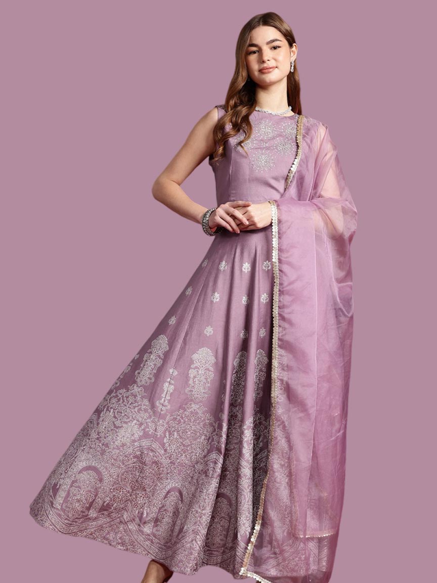 Threadwork Lavender Pastel Lehenga Design