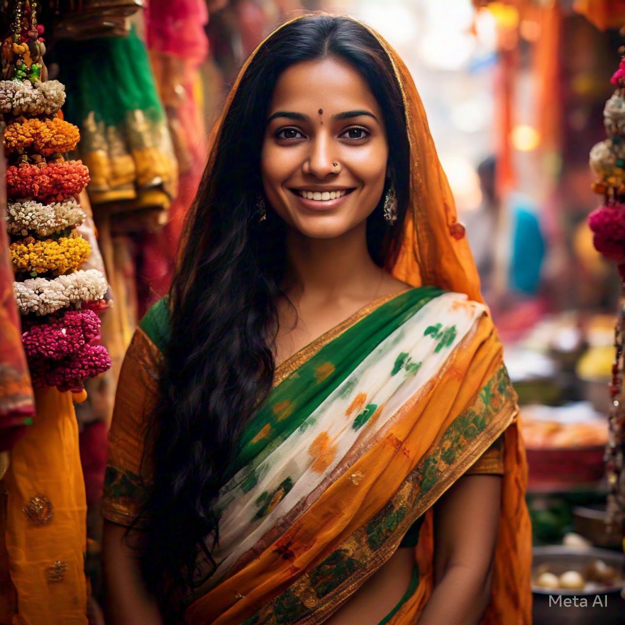 Tricolour Saree Look