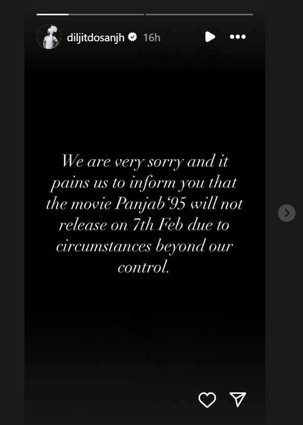 diljit dosanjh punjab 95 delayed