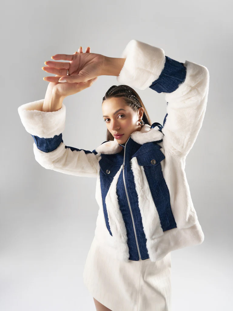 Faux Fur Denim Jacket