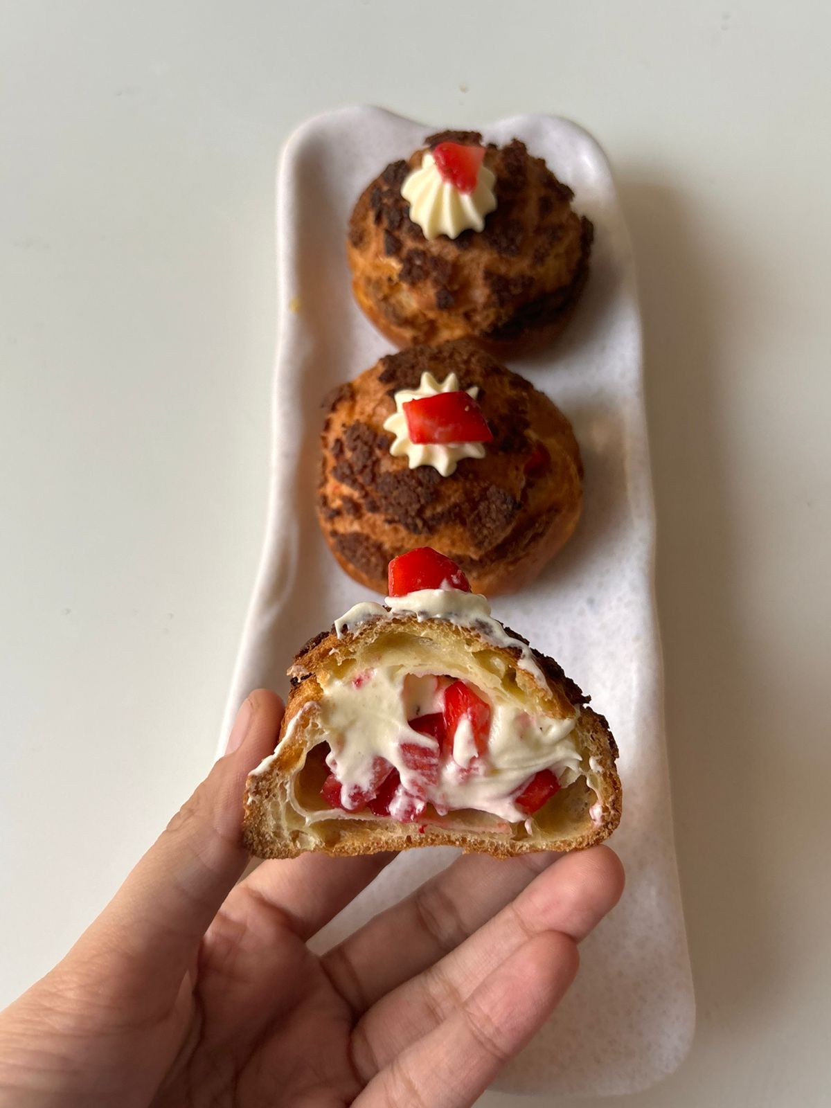 Mascarpone Strawberry Choux Buns by L' apres Patisserie