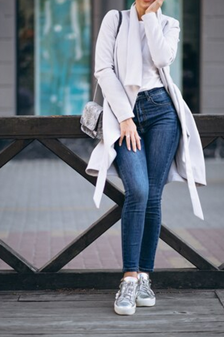 High-Waisted Skinny Denim With Blazer