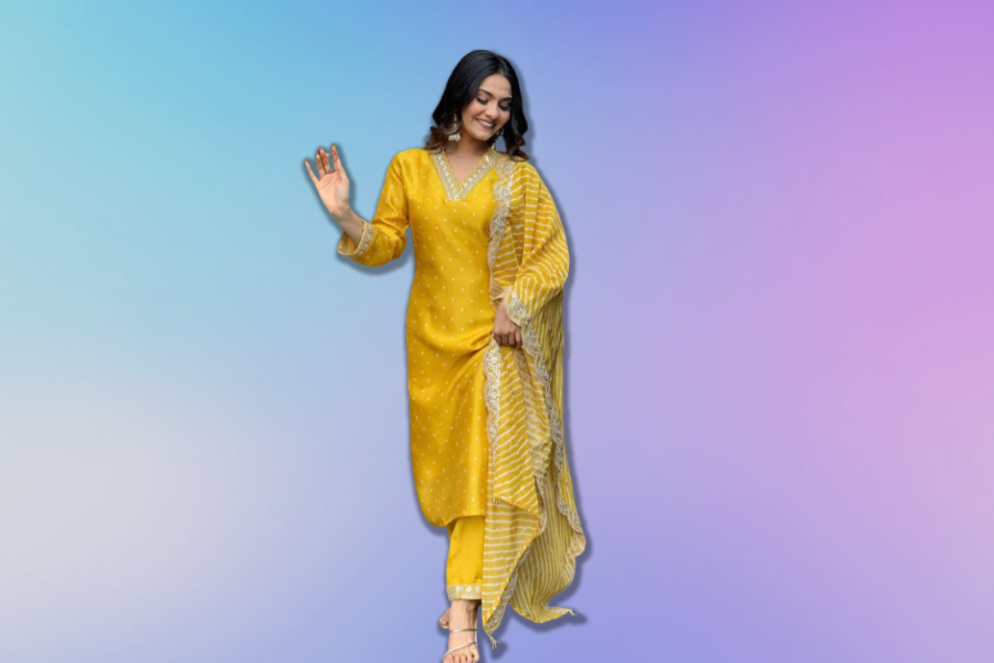 Bandhani Embroidered Suit