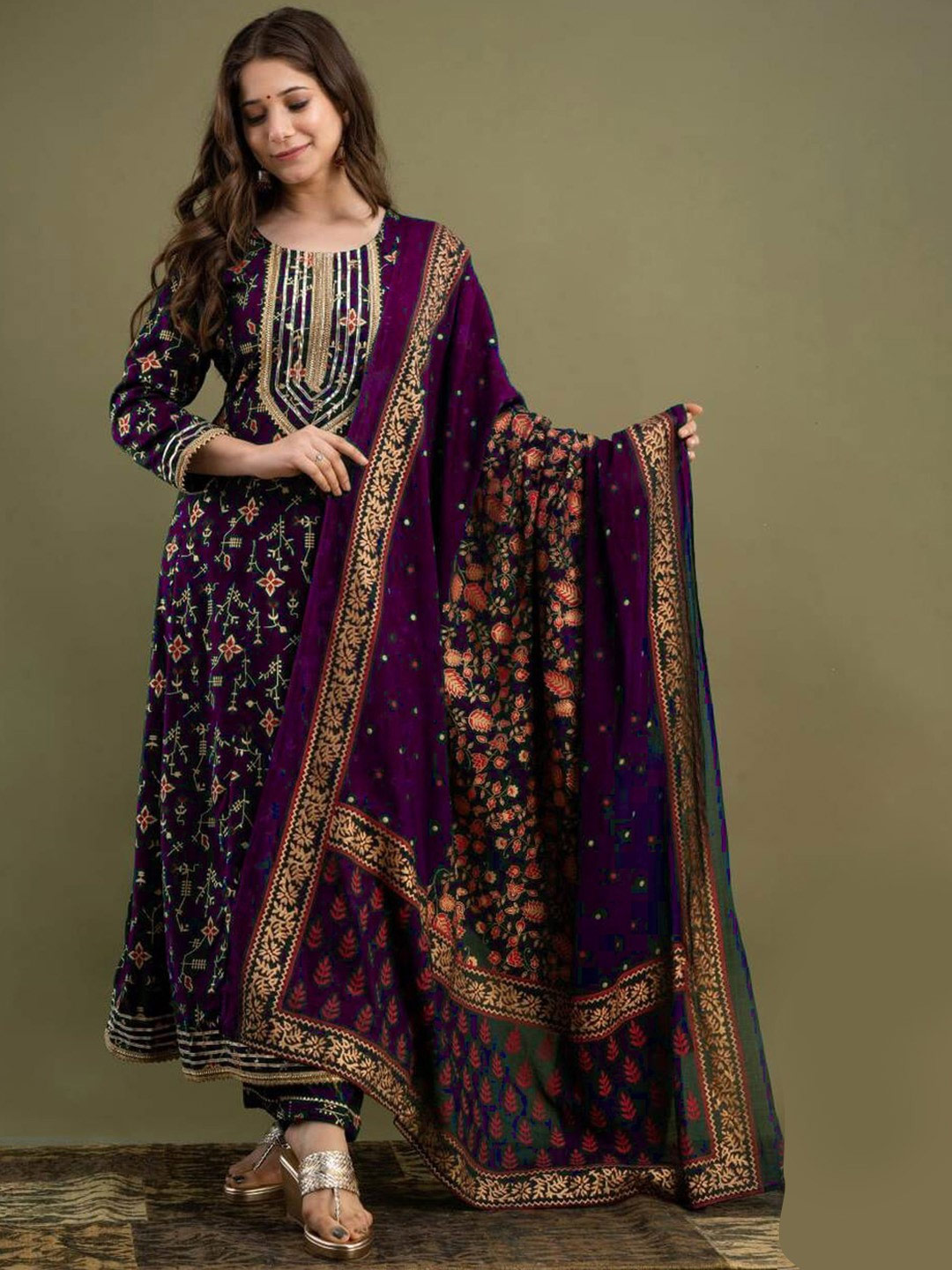 Gotta Patti Purple Suit Design