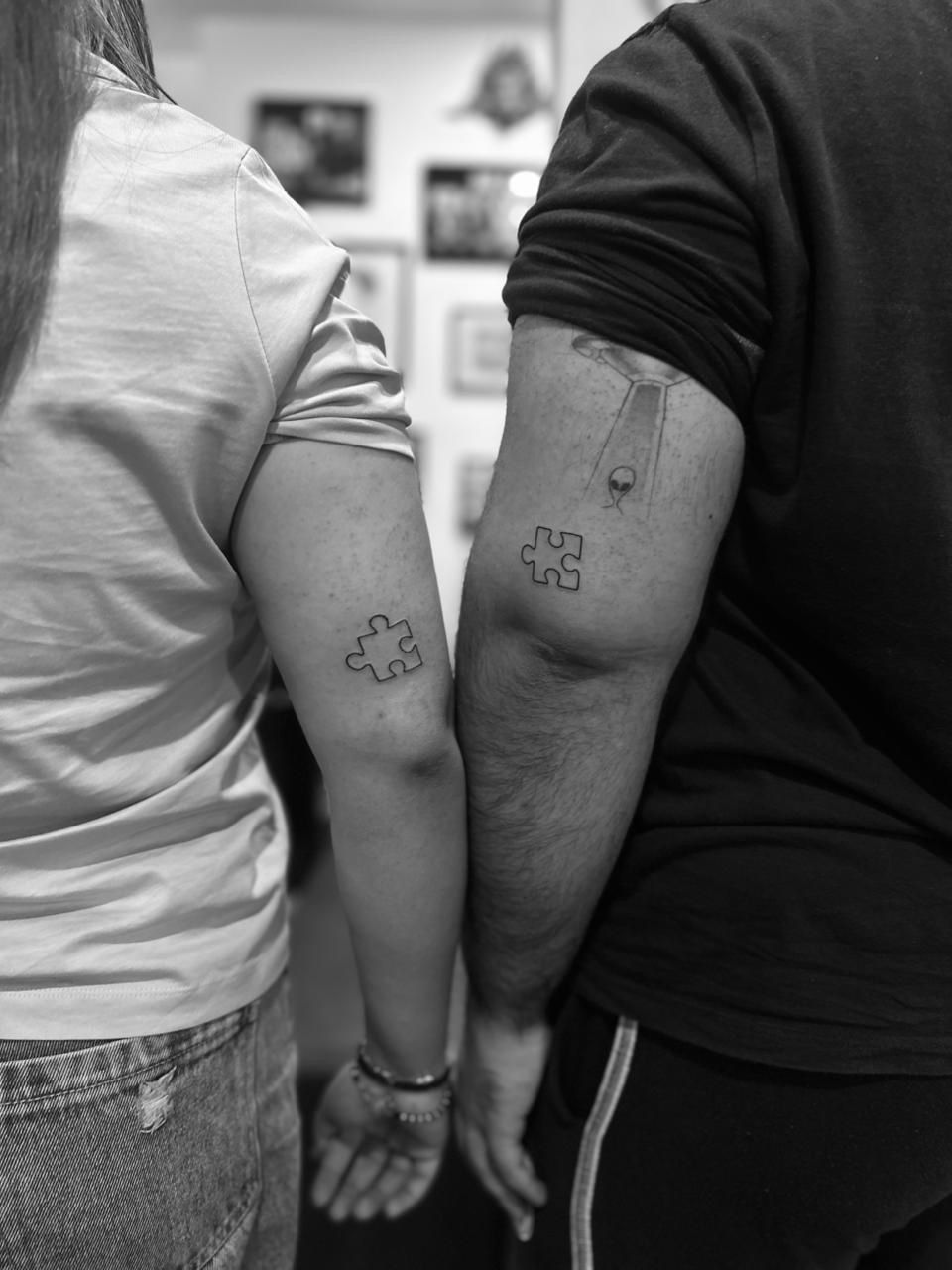 Puzzle Couple Tattoo Design