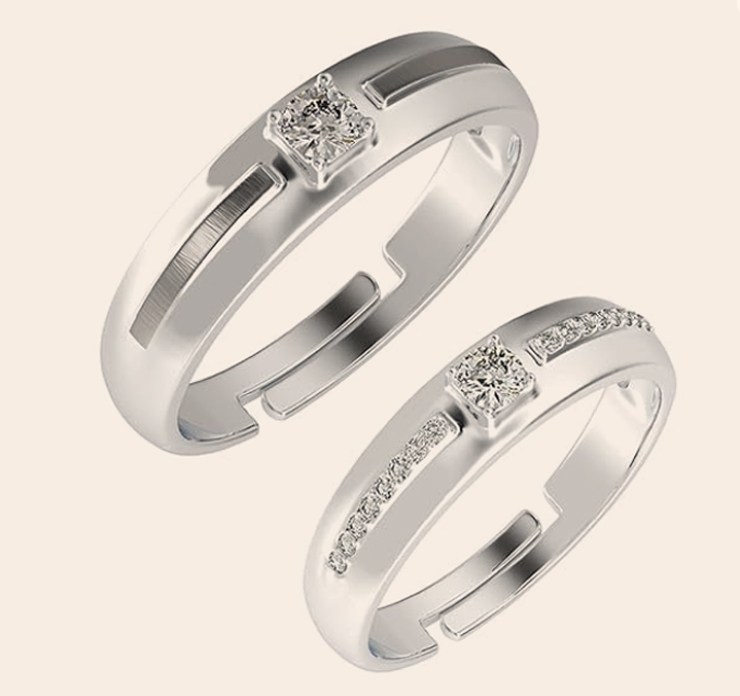 Diamond Silver Promise Ring Design