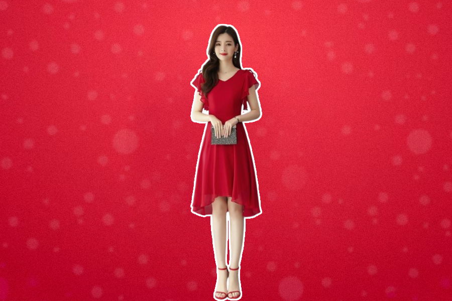 Knee Length Red Barbie Dress