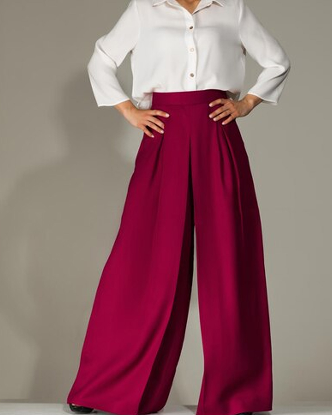 Wide Leg Trousers With Shirt