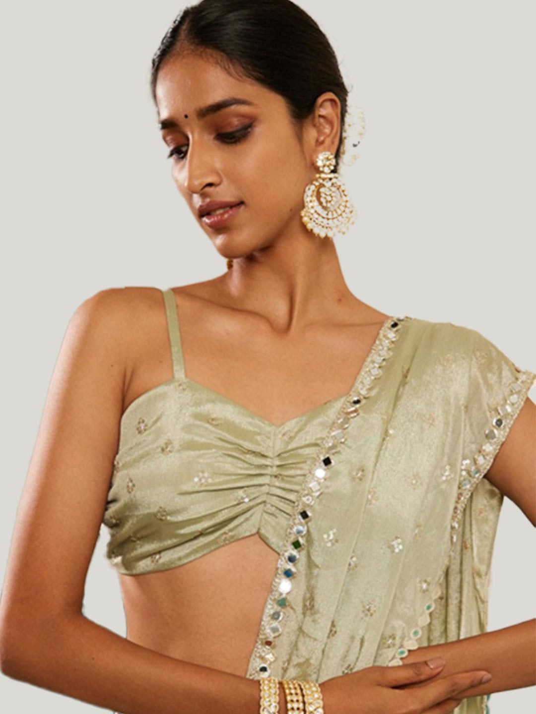 Sleeveless Ruched Crop Top Blouse