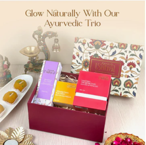 Ayurvedic Sutra Skincare Gift Set - Nitya Sutra Face Wash, Vayas Sutra Age Defying Cream & Abhyanga Sutra Body Butter