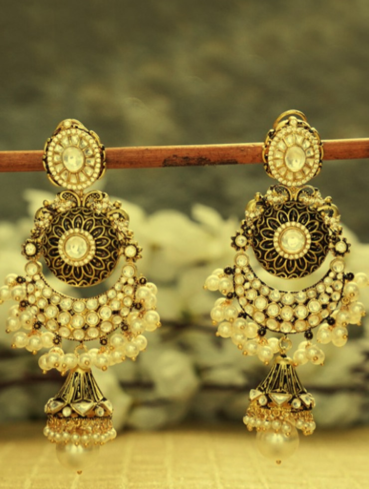 Gold Plated And Kemp Chandbali Jhumka Design