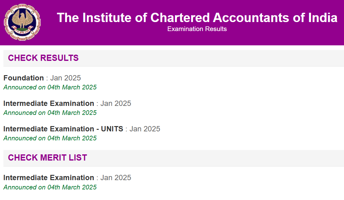 How To Check ICAI CA January 2025 Results
