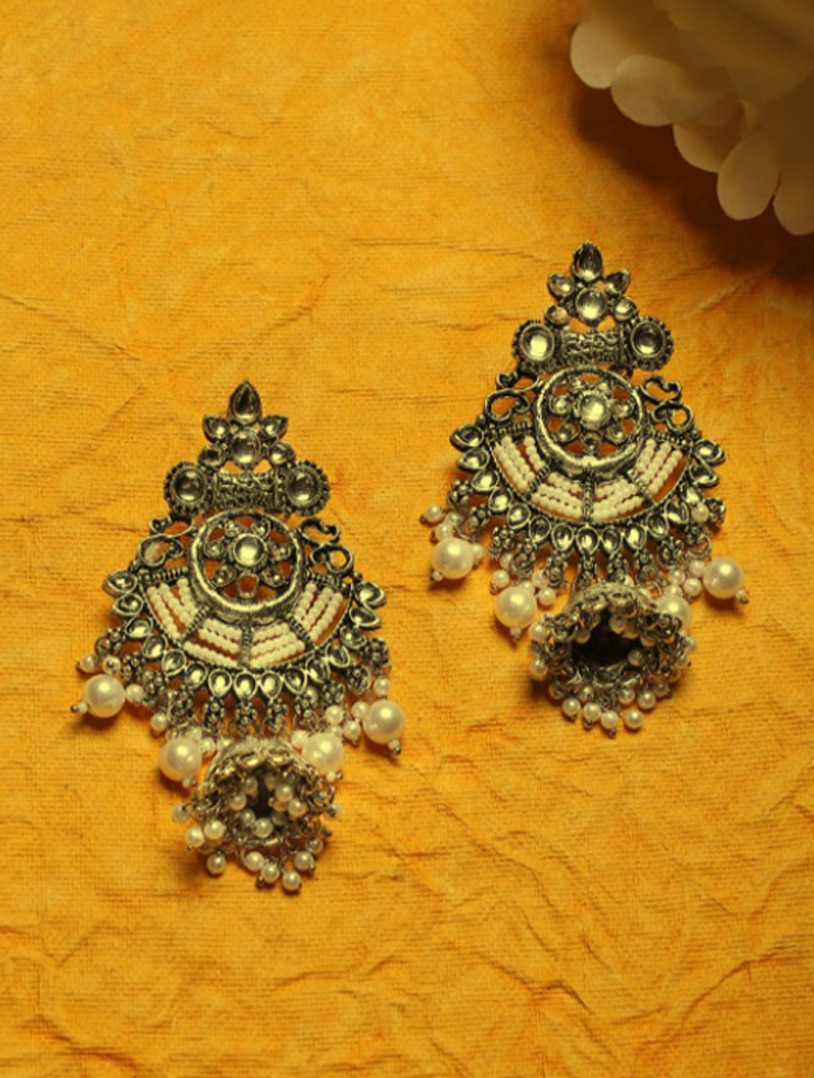 Oxidised Chandbali Jhumka Design