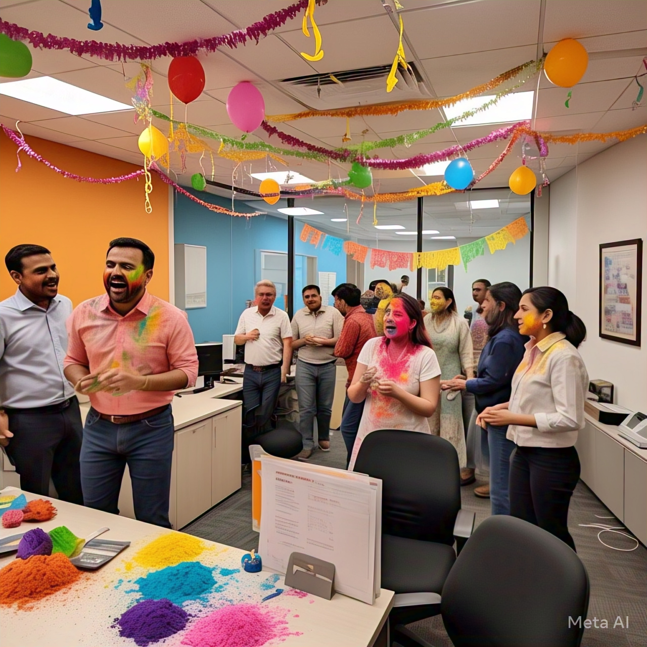 holi decoration ideas for office