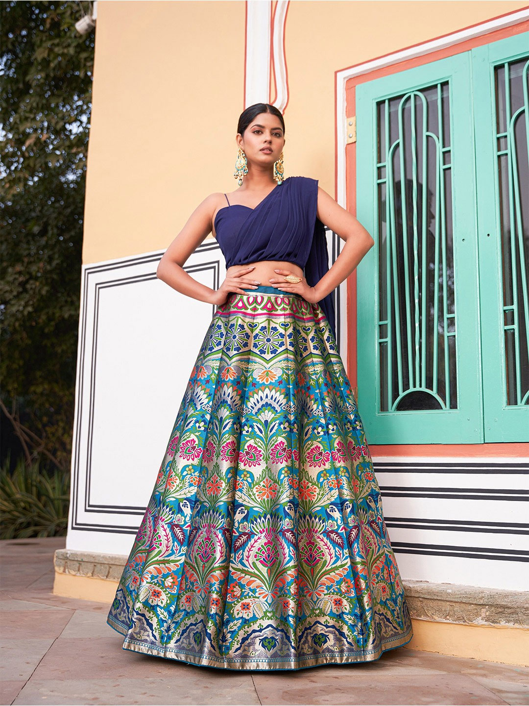blue lehenga