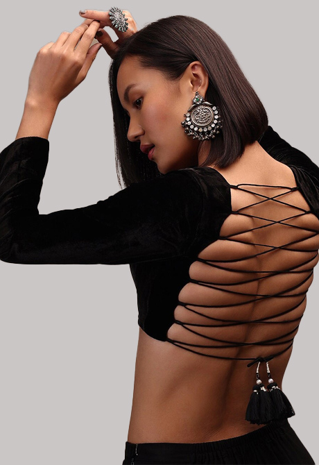 Criss Cross Blouse Back Design