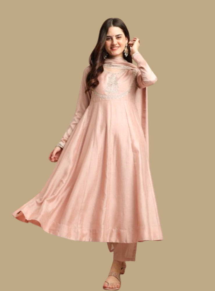 Floral Embroidered Frock Suit