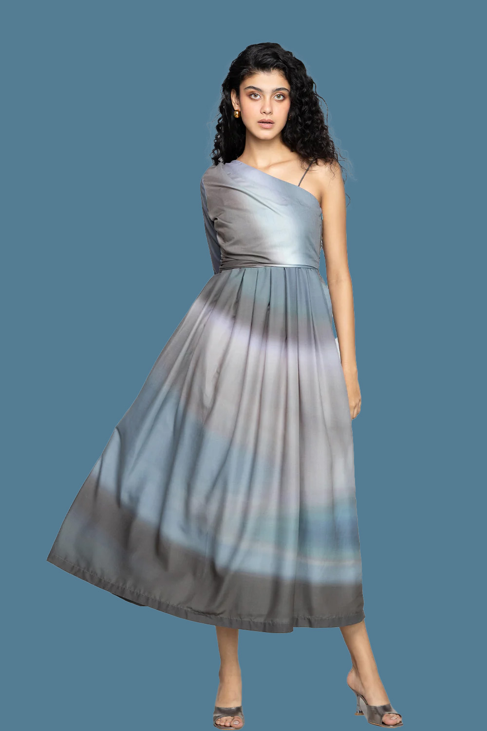 Gradient Pleated Dress