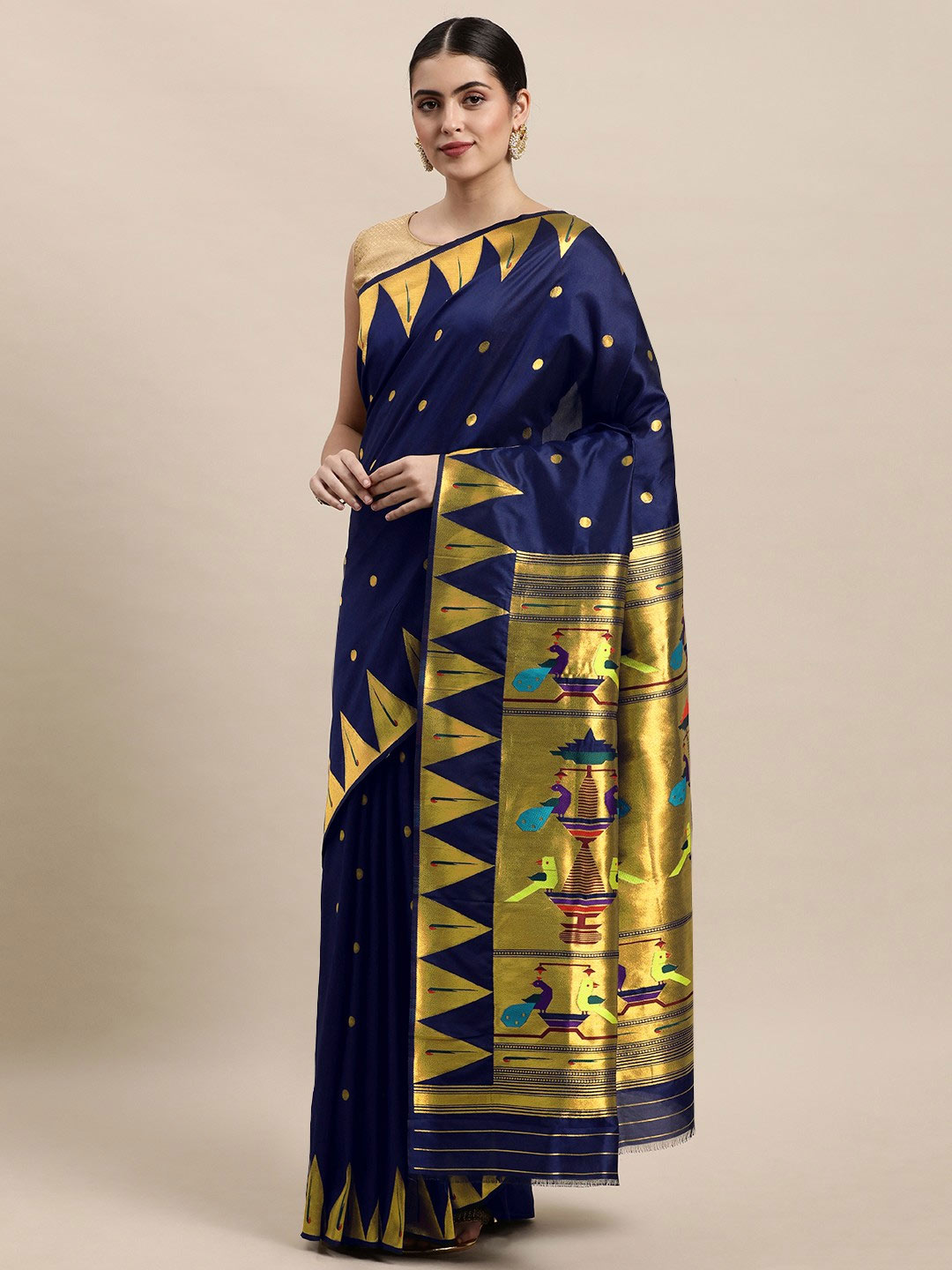 Paithani Silk Royal Blue Saree
