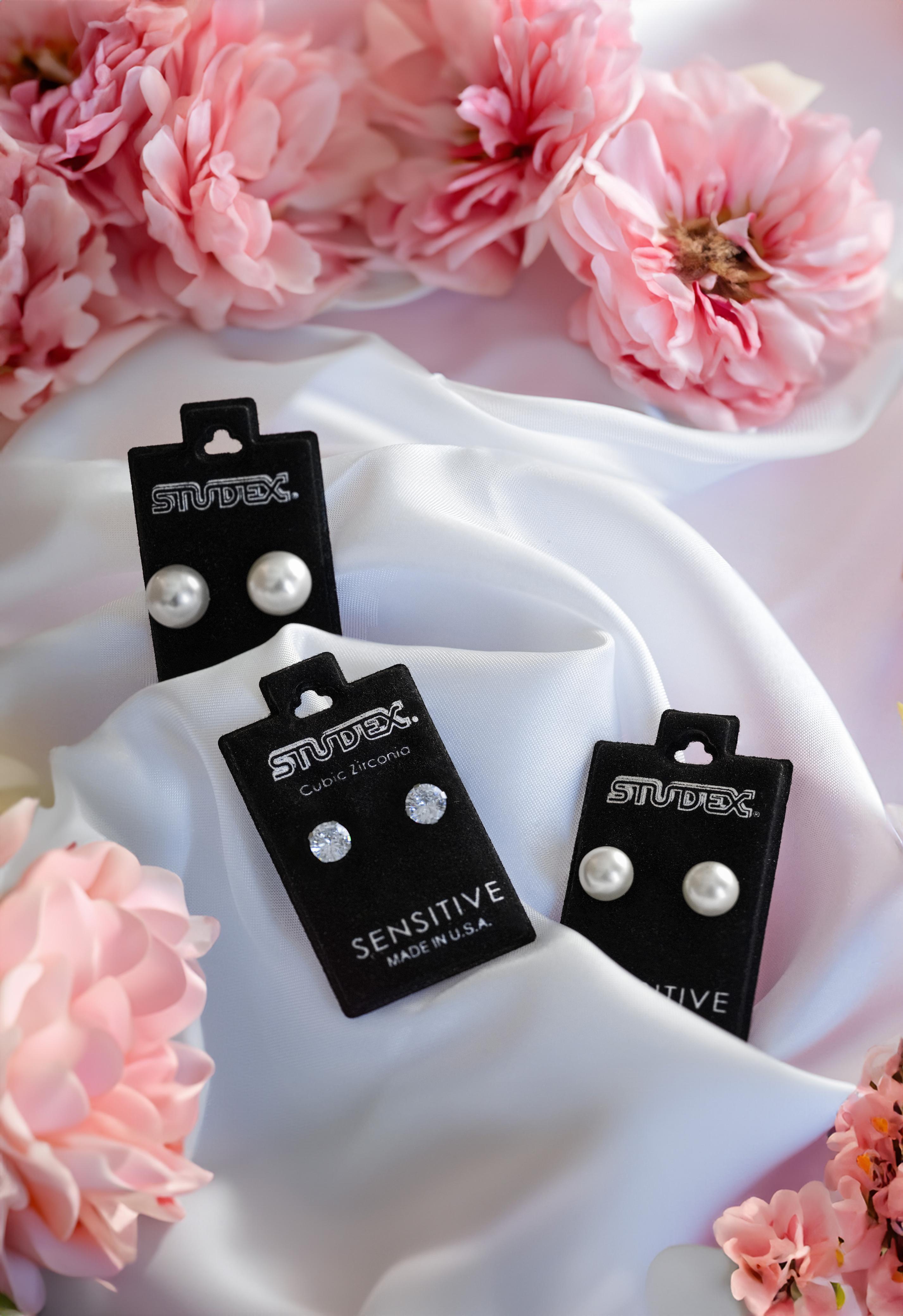 White Pearl Ear Studs By Studex