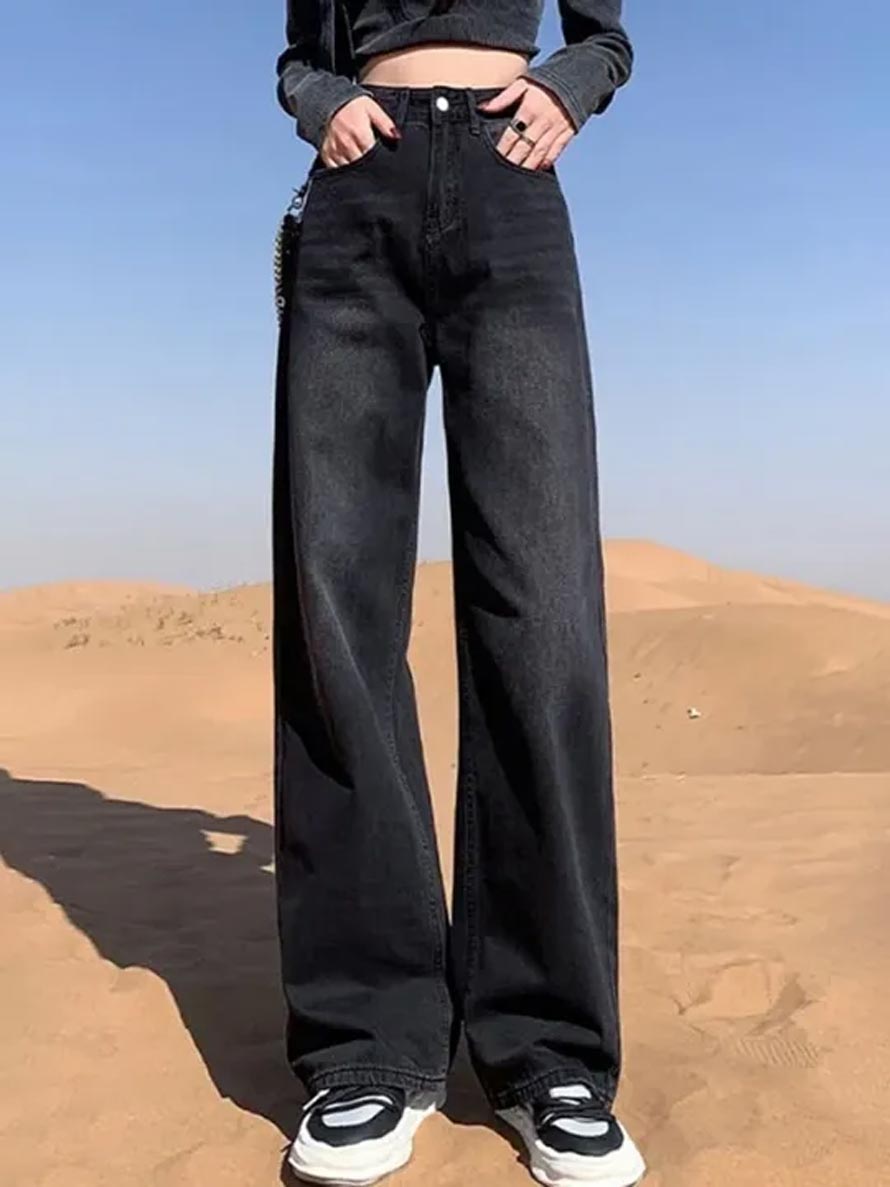 Black Straight-leg Jeans