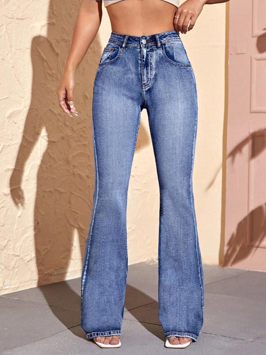 Embroidered Flare Leg Jeans