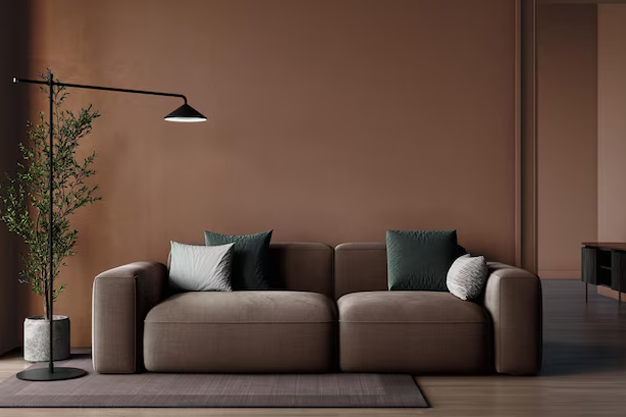 brown velvet sofa
