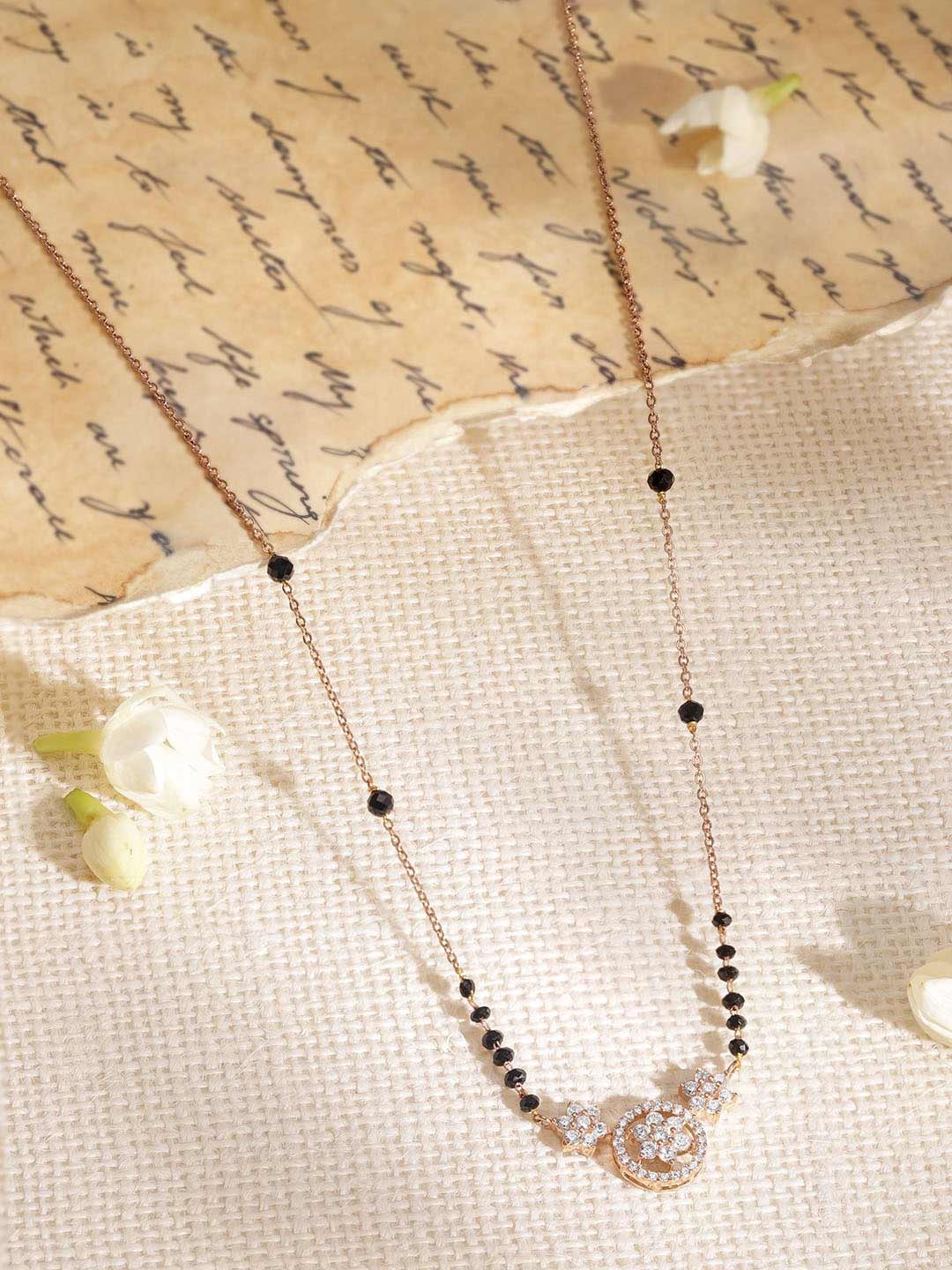 Rose Gold Diamond Mangalsutra Design
