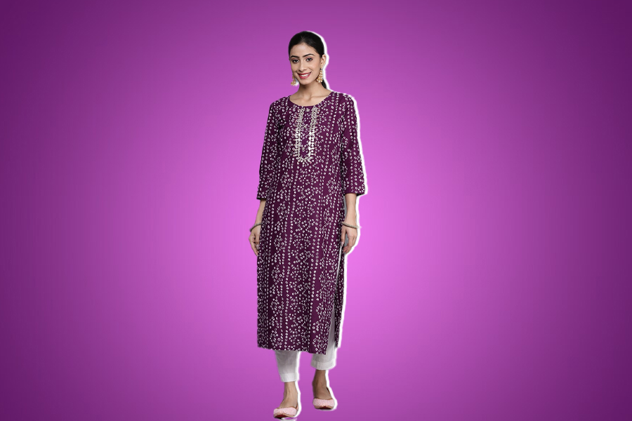 Bandhani Printed Cotton Suit Design