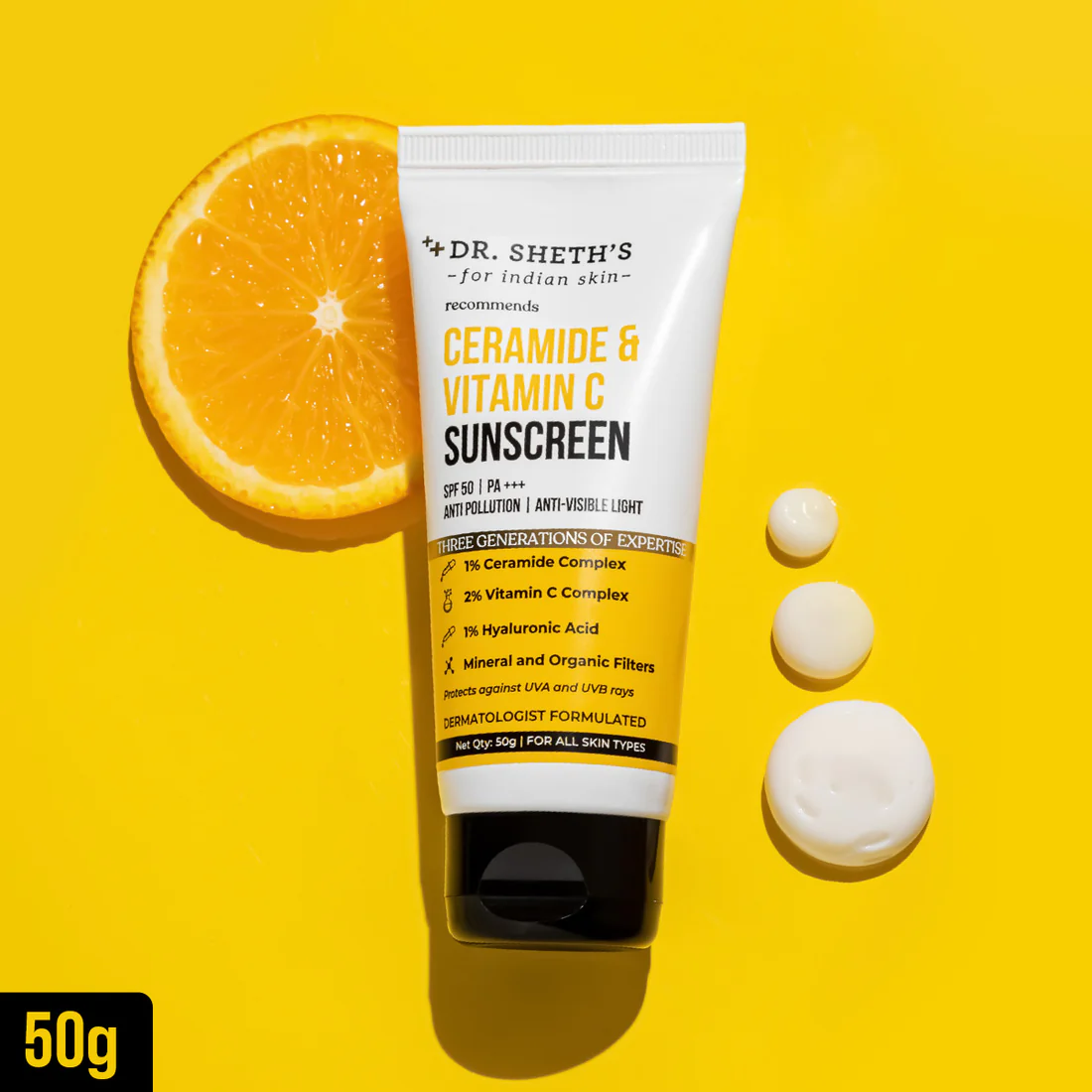 Dr. Sheth's Ceramide And Vitamin C Sunscreen SPF 50
