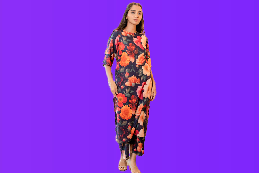 Floral Printed Cotton Suit Design