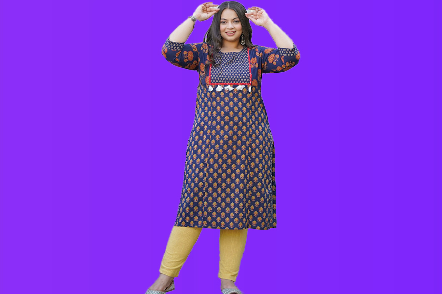 Straight Printed Cotton Suit Design