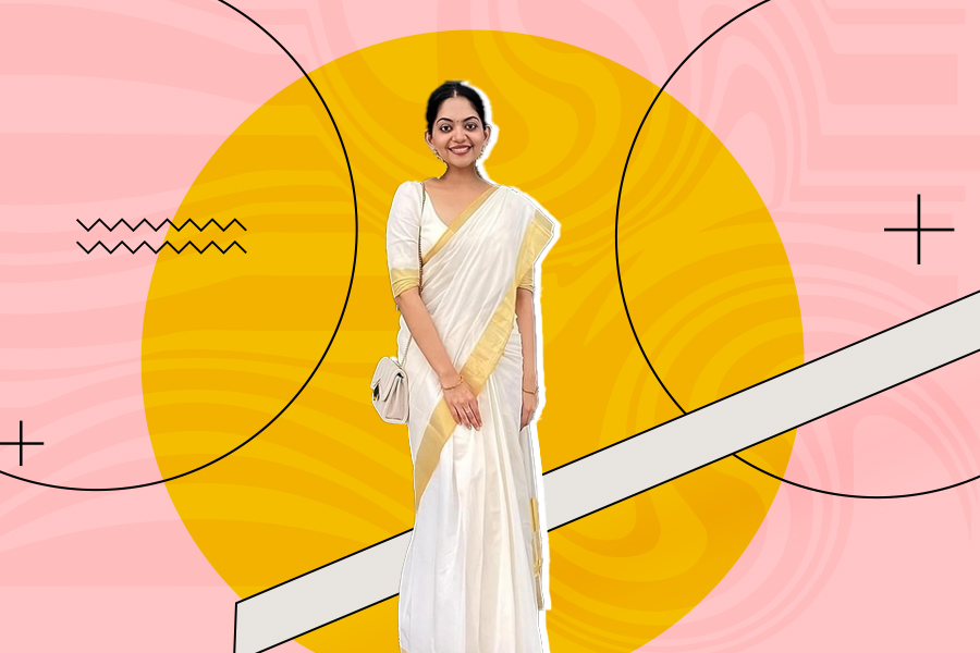 White Plain Saree Design With Golden Border
