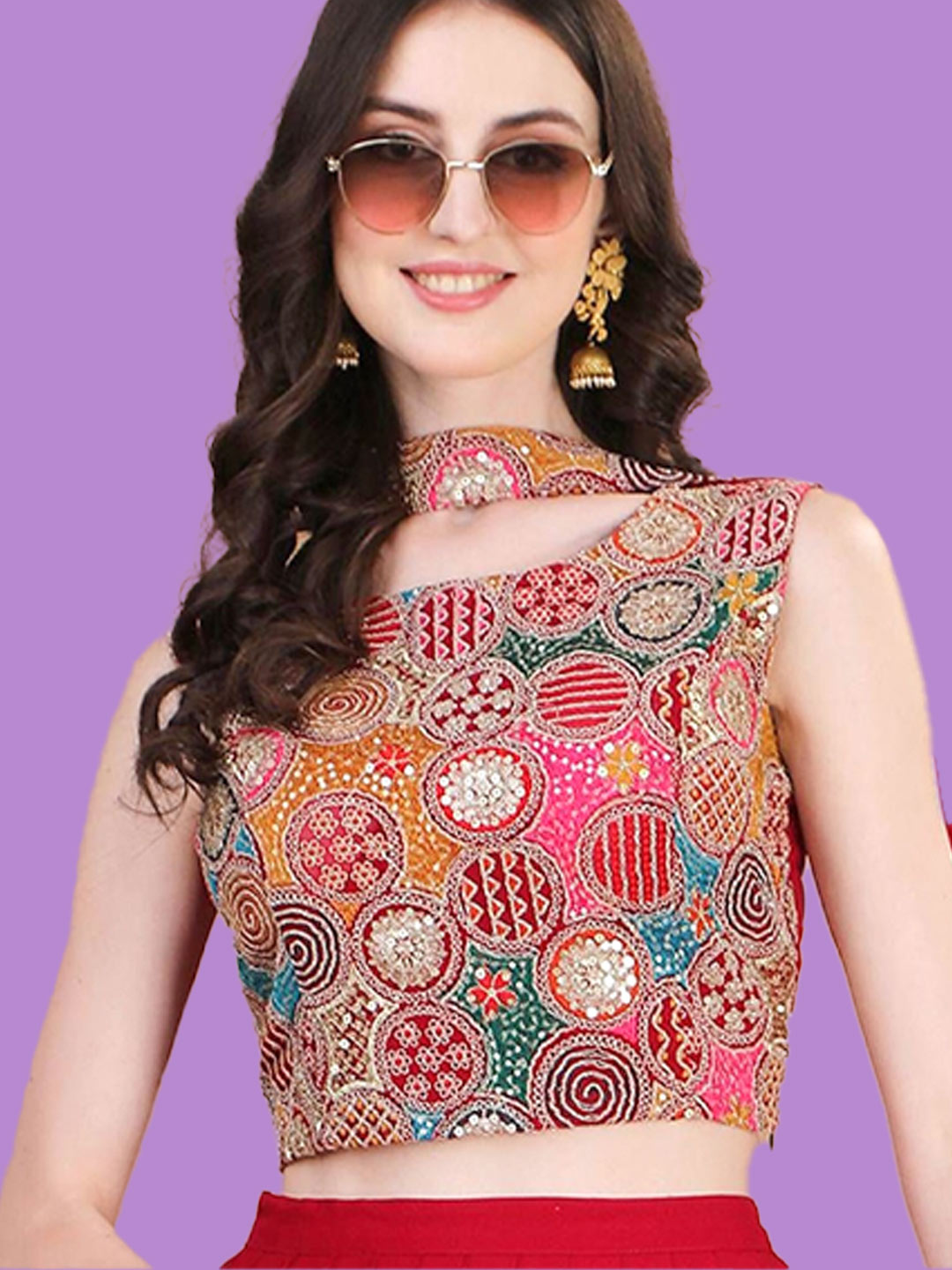 V Neck Partywear Blouse Designs