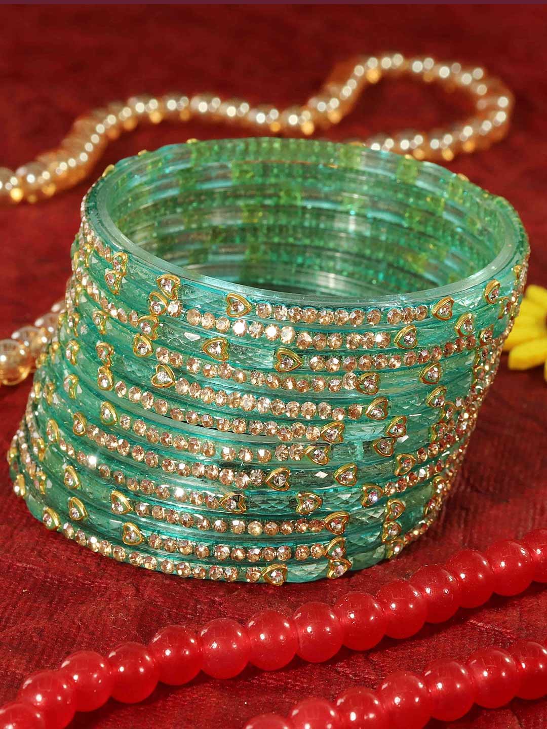 Diamond Light Green Bangle Set Design