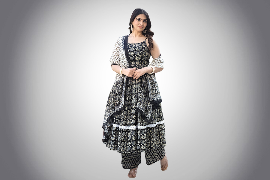 Sleeveless Phulkari Suit Design